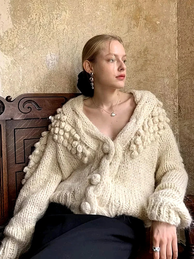 Lida | Grobstrick Cardigan Damen Herbst und Winter