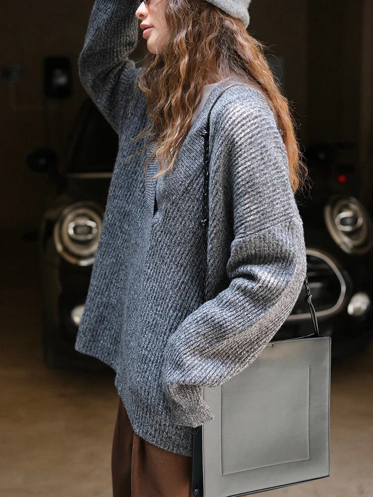 Via | Stilvoller Wollpullover mit V-Ausschnitt für Damen