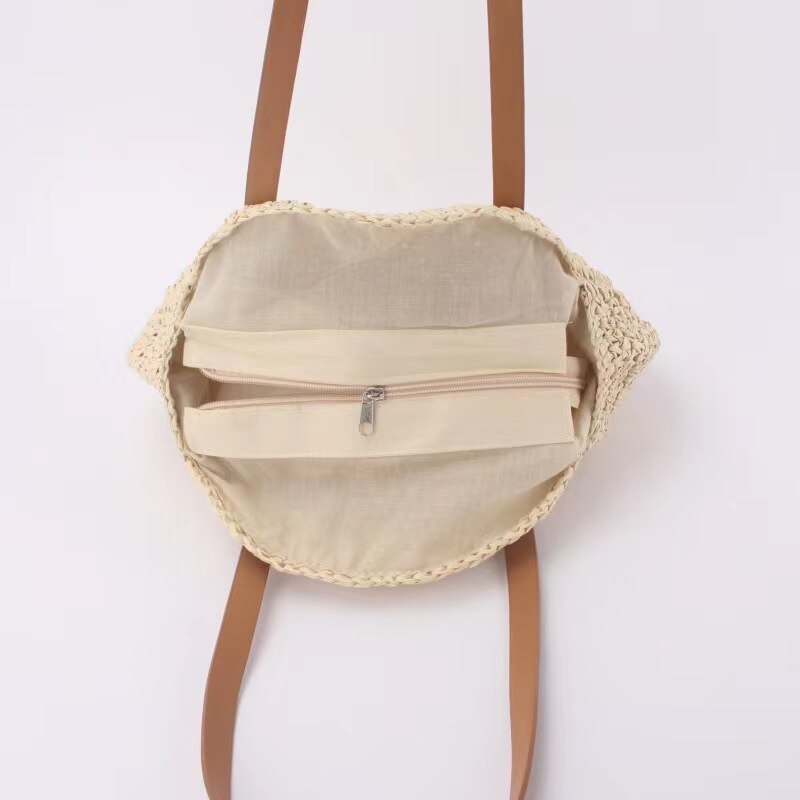 Handgefertigte elegante multifunktionale Strohhandtasche