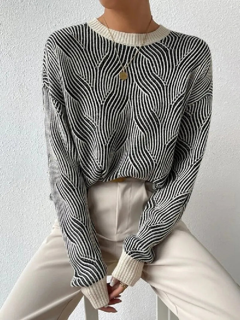 Anah | Zopfstrickpullover mit fallenden schultern