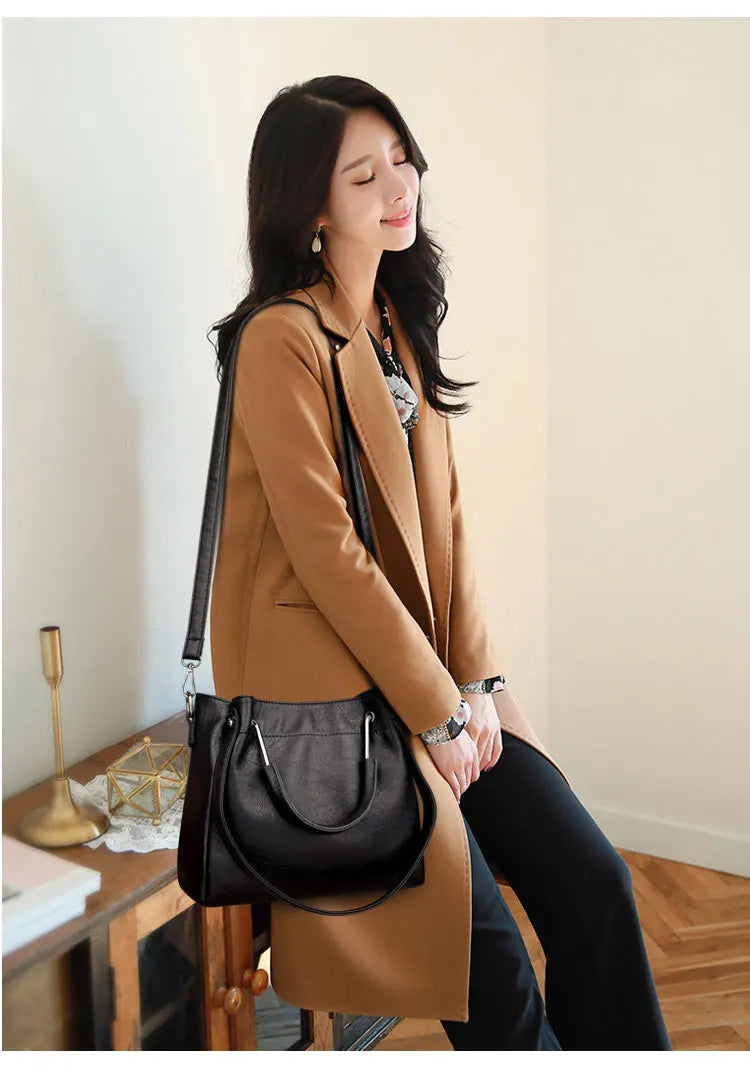 Ella™ - Eimertasche aus Leder im Retro-Stil