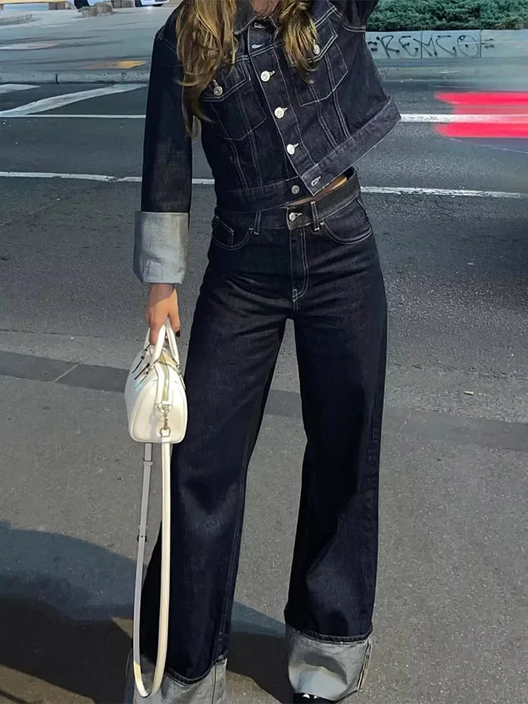 Kaya | Lässiges Baumwoll-Jeansjacken-Set für Damen
