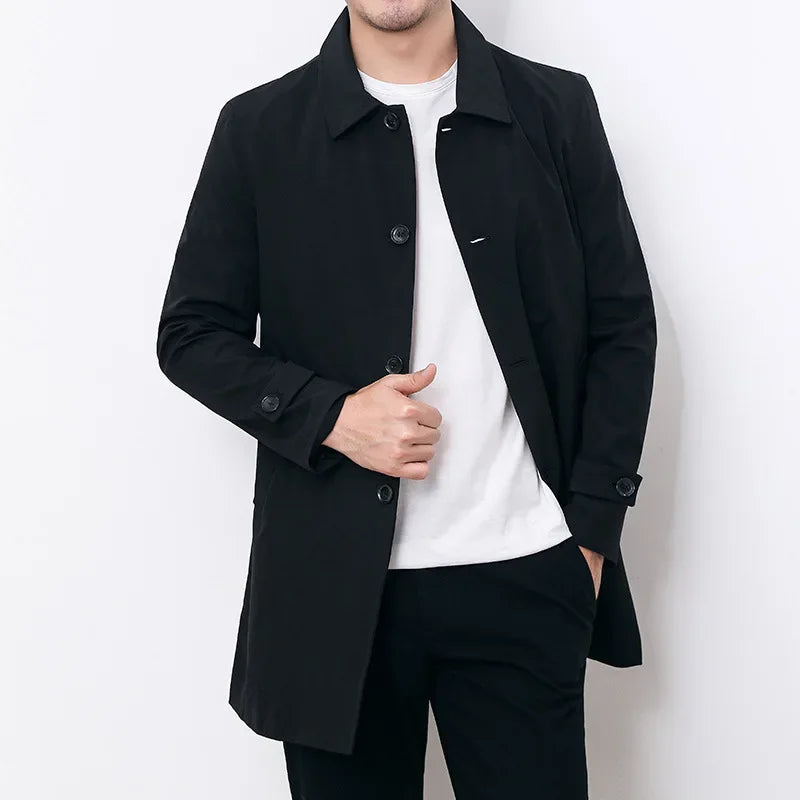 Herren Trenchcoat wasserabweisend mit modernem Schnitt – Orleon