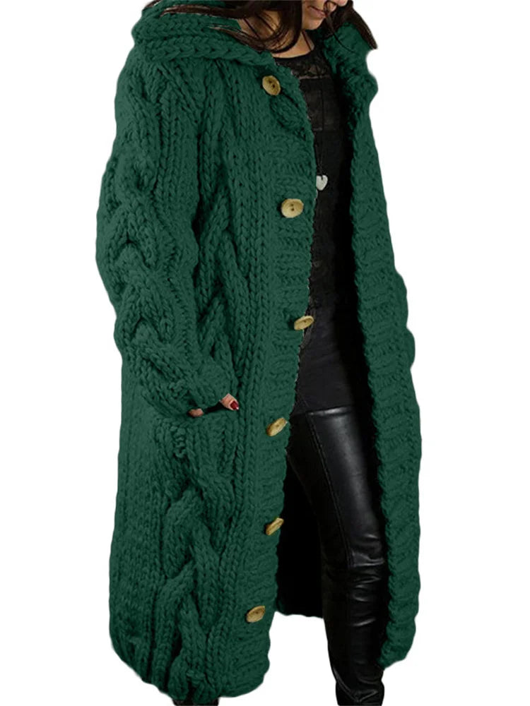 Karsten™ | Übergroßer Grobstrick-Cardigan mit Knopfleiste