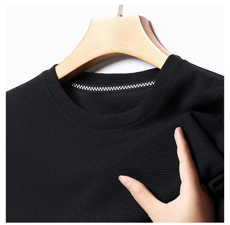 Thad - Premium Baumwollwaffel T-Shirt Braun