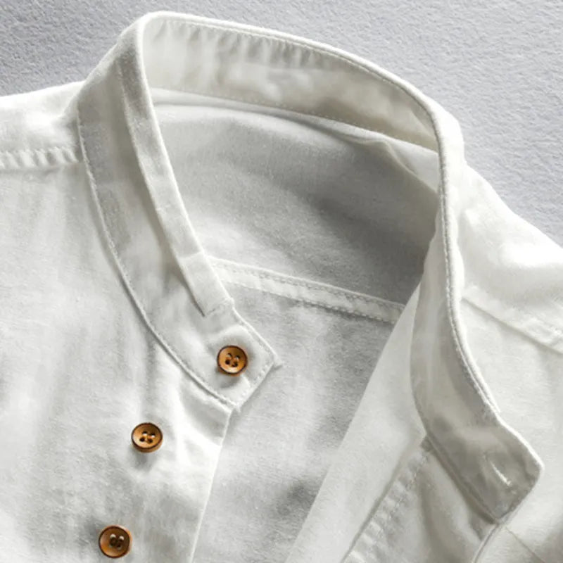 Japanisches Herrenhemd Leinen Baumwolle Elegant – Kenjiro