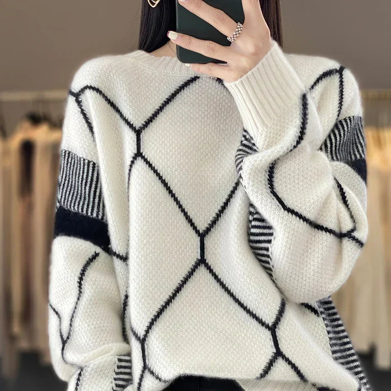 Warmer Strickpulli für Frauen