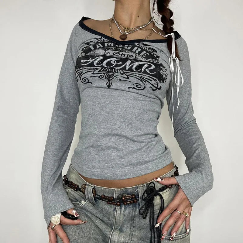 Hana | Graues T-shirt für damen