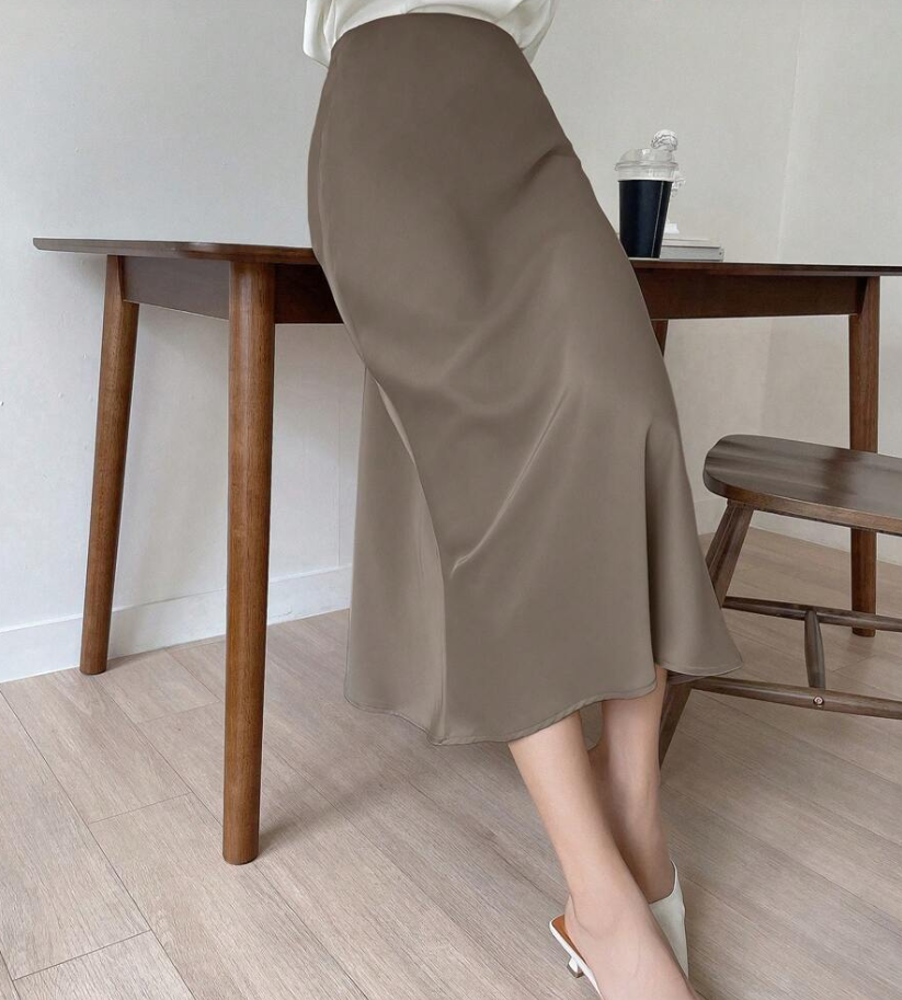 Allanna | Satin-Rock mit hoher Taille