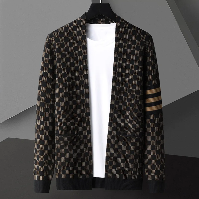 Schicke Strickjacke mit Blockmuster für Herren