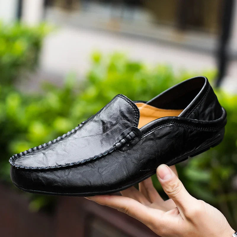 Logan | Leder loafers herren atmungsaktiv und rutschfest