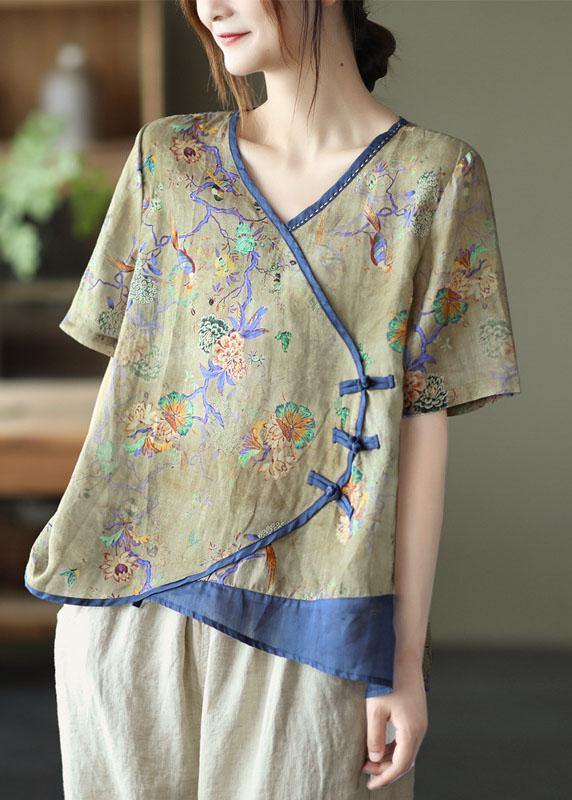 Sorrel | Simple Print Ramie Oriental Sommer Tops