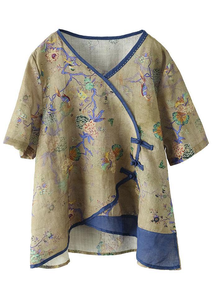 Sorrel | Simple Print Ramie Oriental Sommer Tops