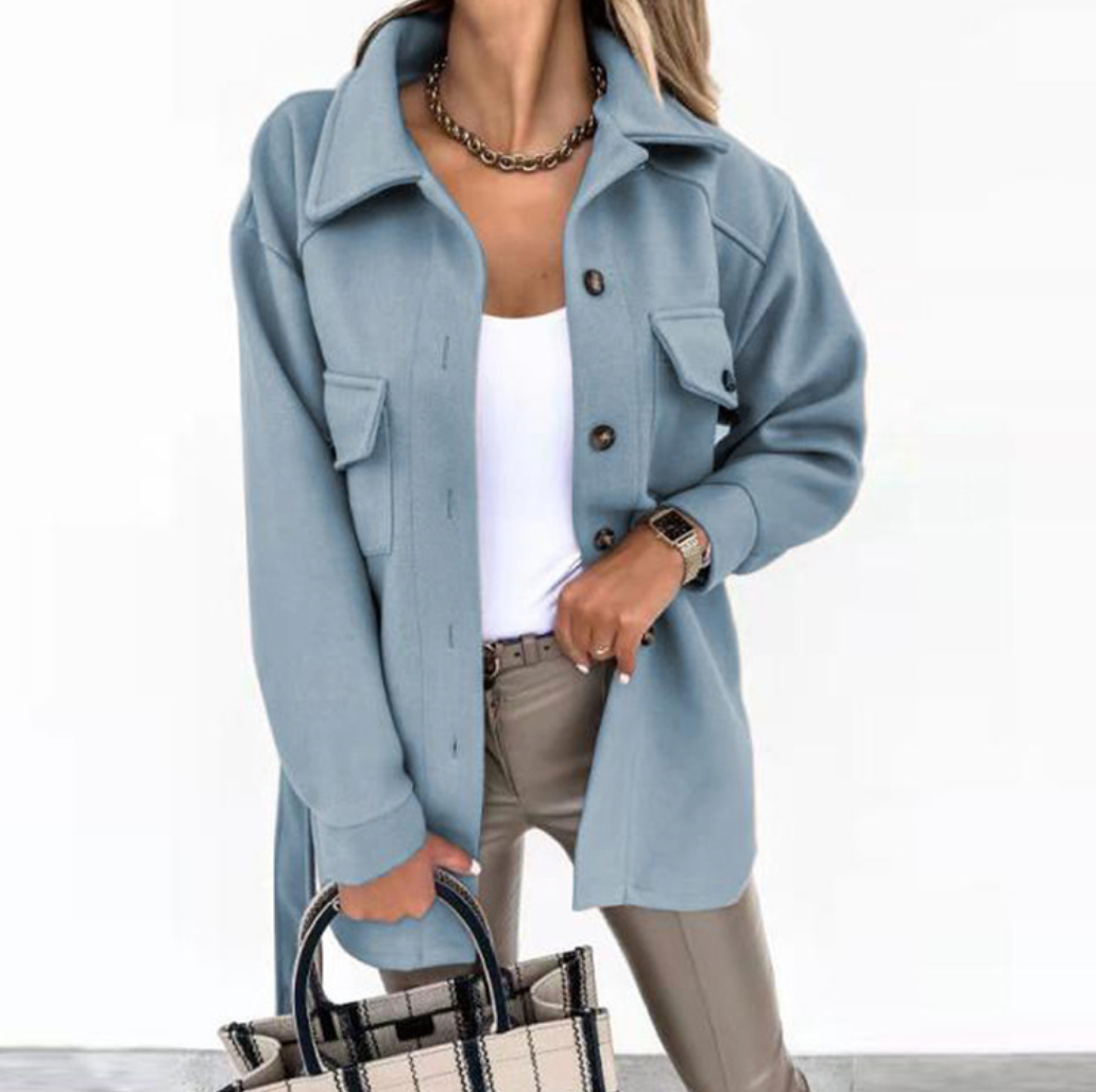 Übergroße, locker sitzende Button-Up Jacke für Frauen