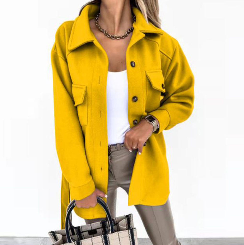 Übergroße, locker sitzende Button-Up Jacke für Frauen