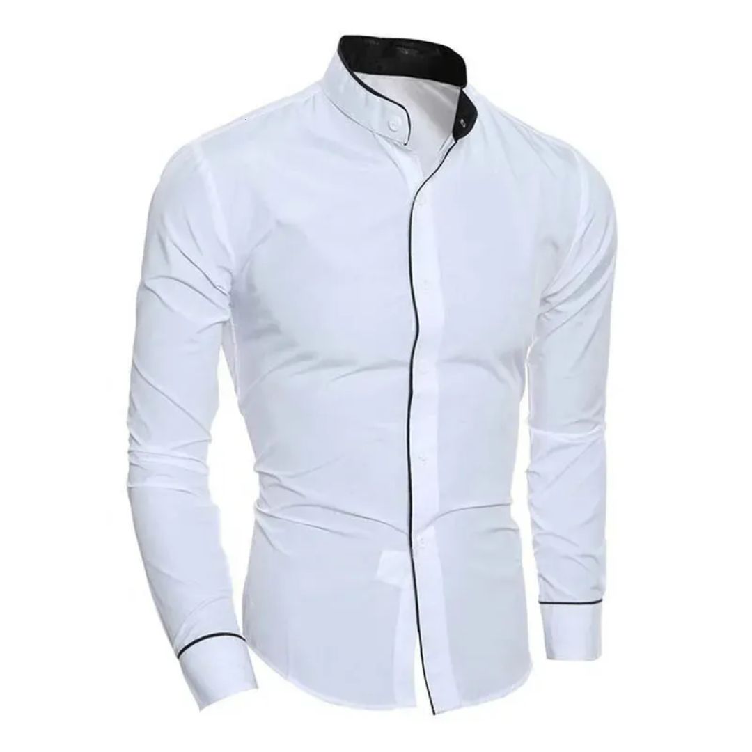 Schlank geschnittenes Trachtenhemd mit schlichtem Design – Elias