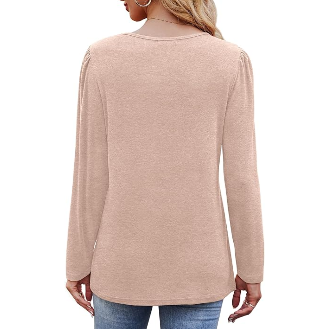 Stylische Langarm Plissee Tunika – Sarah