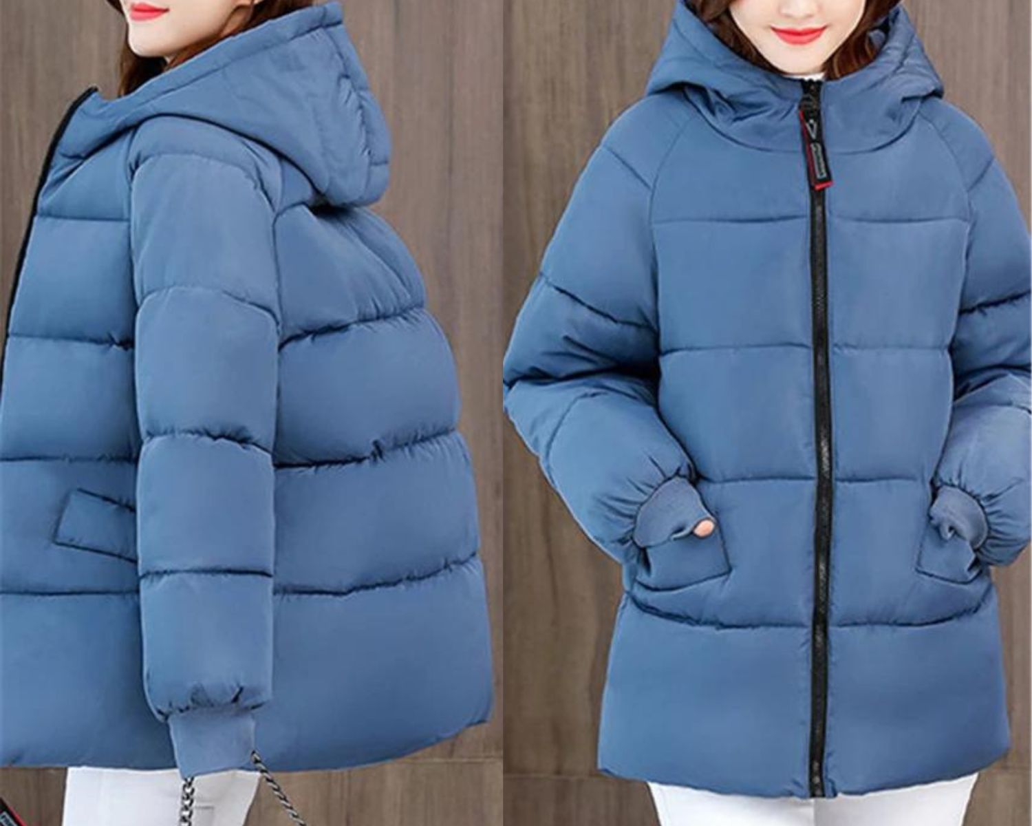 Wattierter Baumwollparka mit Kapuze für Winter – Emily