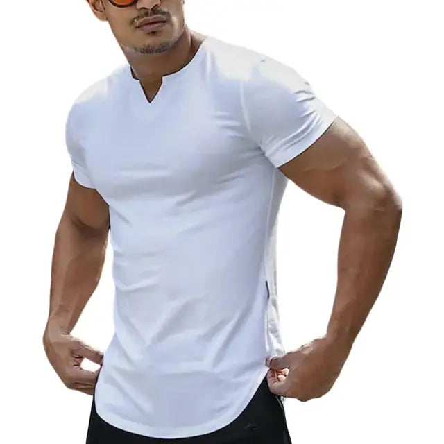 Robby - Navy Blaues V-Ausschnitt-T-Shirt