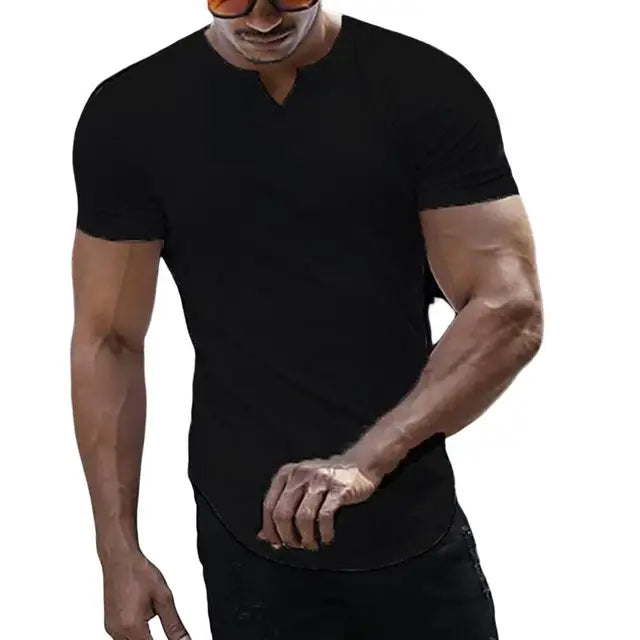 Robby - Navy Blaues V-Ausschnitt-T-Shirt