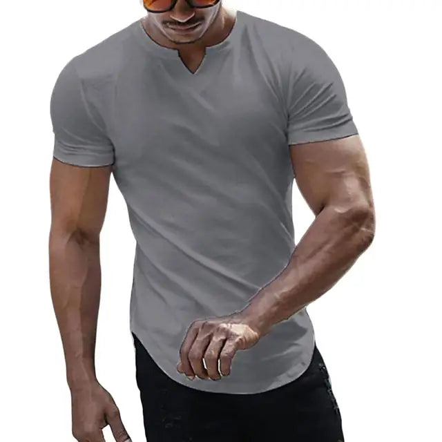 Robby - Navy Blaues V-Ausschnitt-T-Shirt