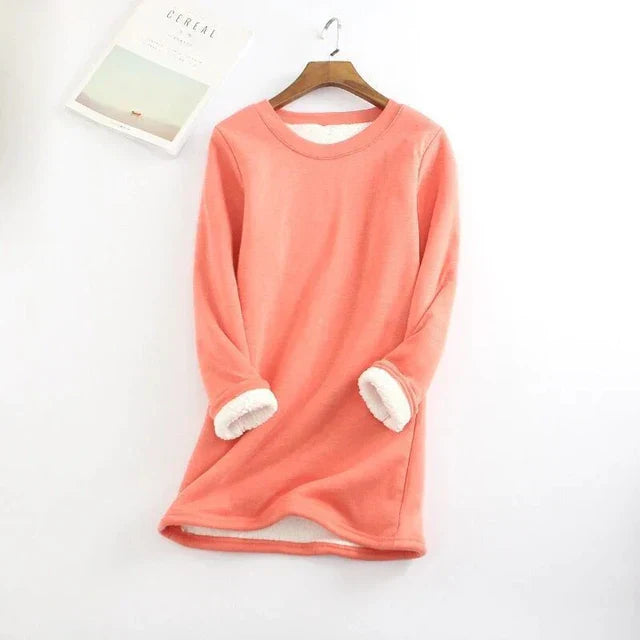 Gelber warmer Fleece-Pullover - Mila