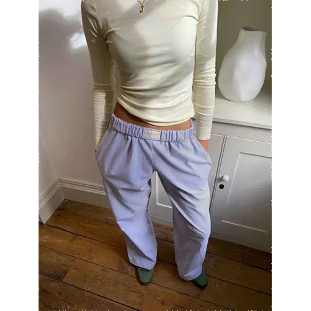 Xoeyan | Damen Atmungsaktive Komfort Hose | Breites Bein
