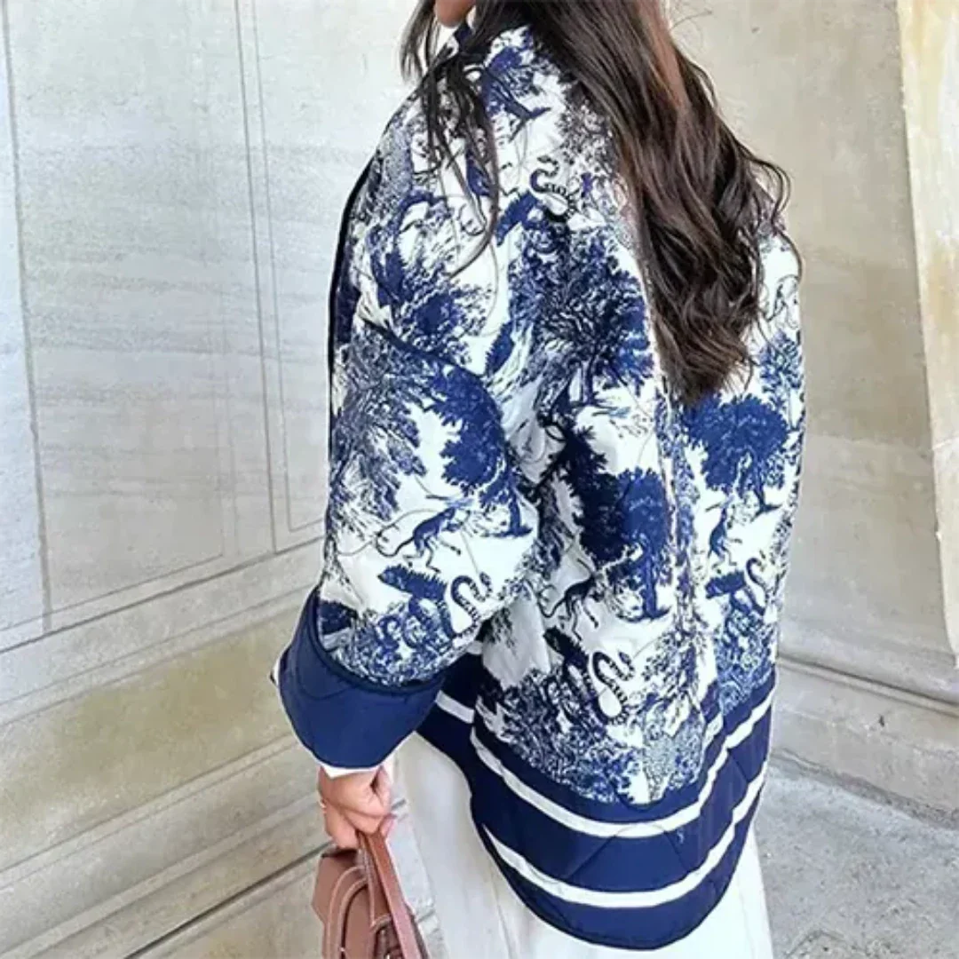Zhuri | Damen Bedruckte Warme Jacke | Langarm