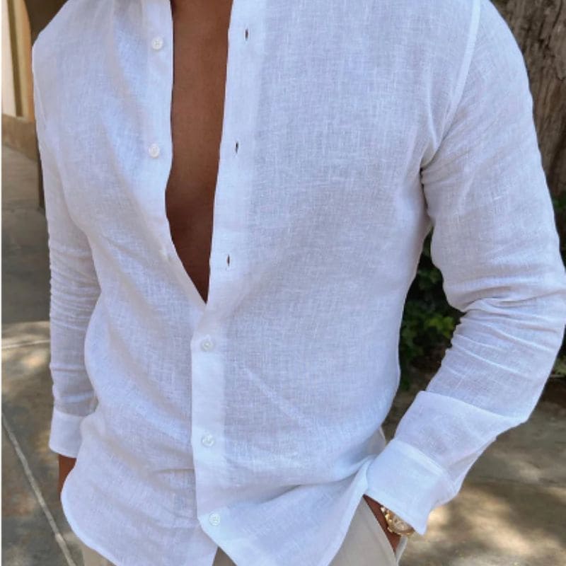 Herren Weißes Hemd Baumwolle Klassisch Elegant Look – Quireno