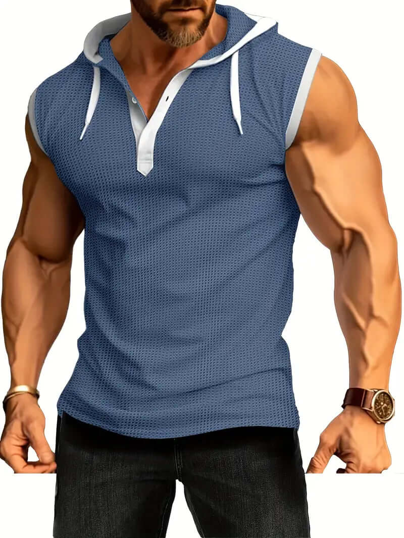Ärmelloses Kapuzen-Muskelshirt für Herren