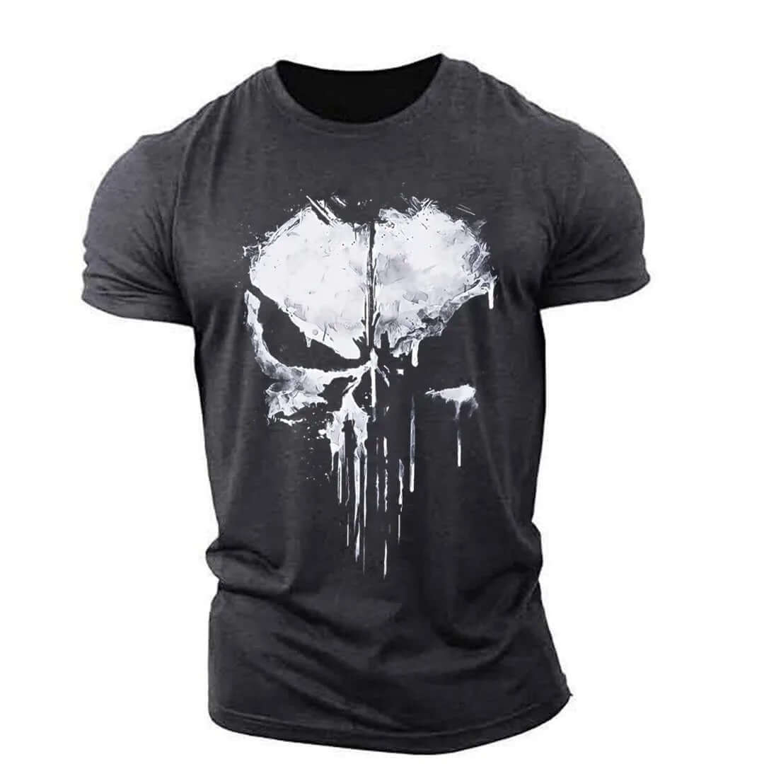 Herren Totenkopf T-Shirt Rundhals