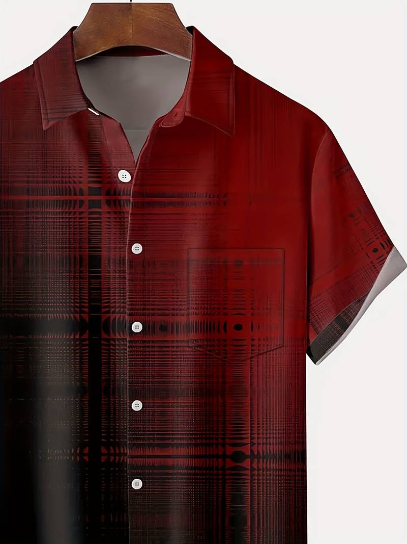 Kariertes Kurzarm-Designerhemd Herren