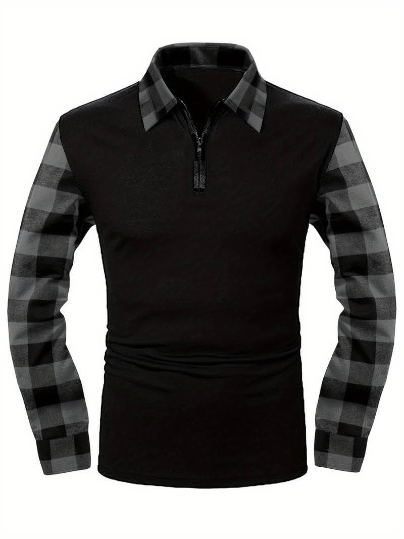 Langärmliges Flanell-Poloshirt mit Karomuster