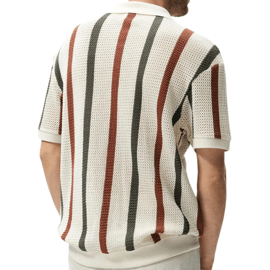 Gestreiftes Herren-Strickpoloshirt - Komfort & Stil