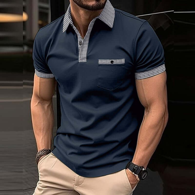 Elegantes Herren-Poloshirt mit Karomuster