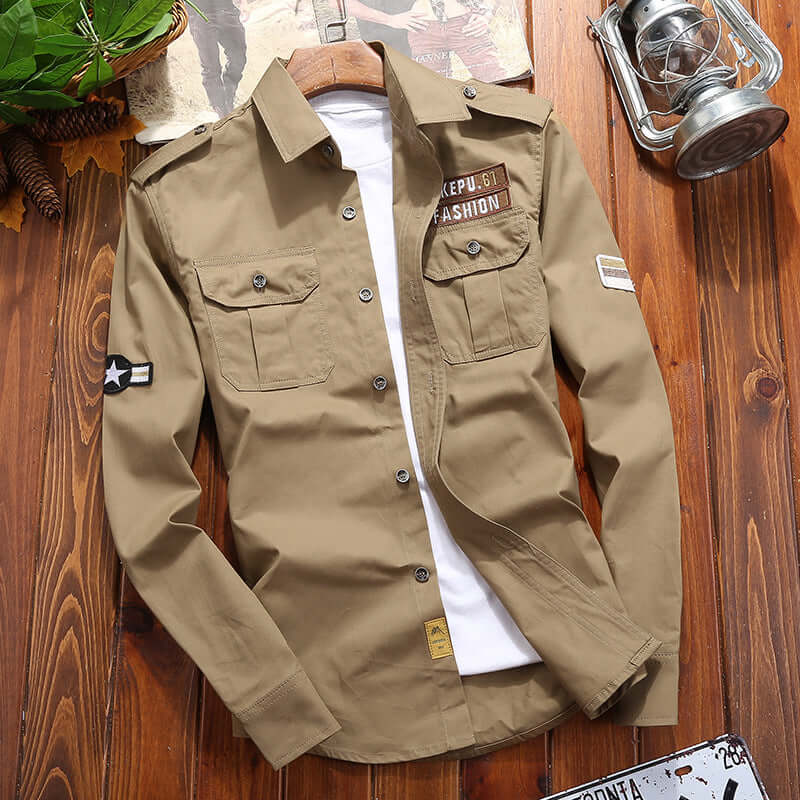 Herrenhemd Vintage Cargo-Stil