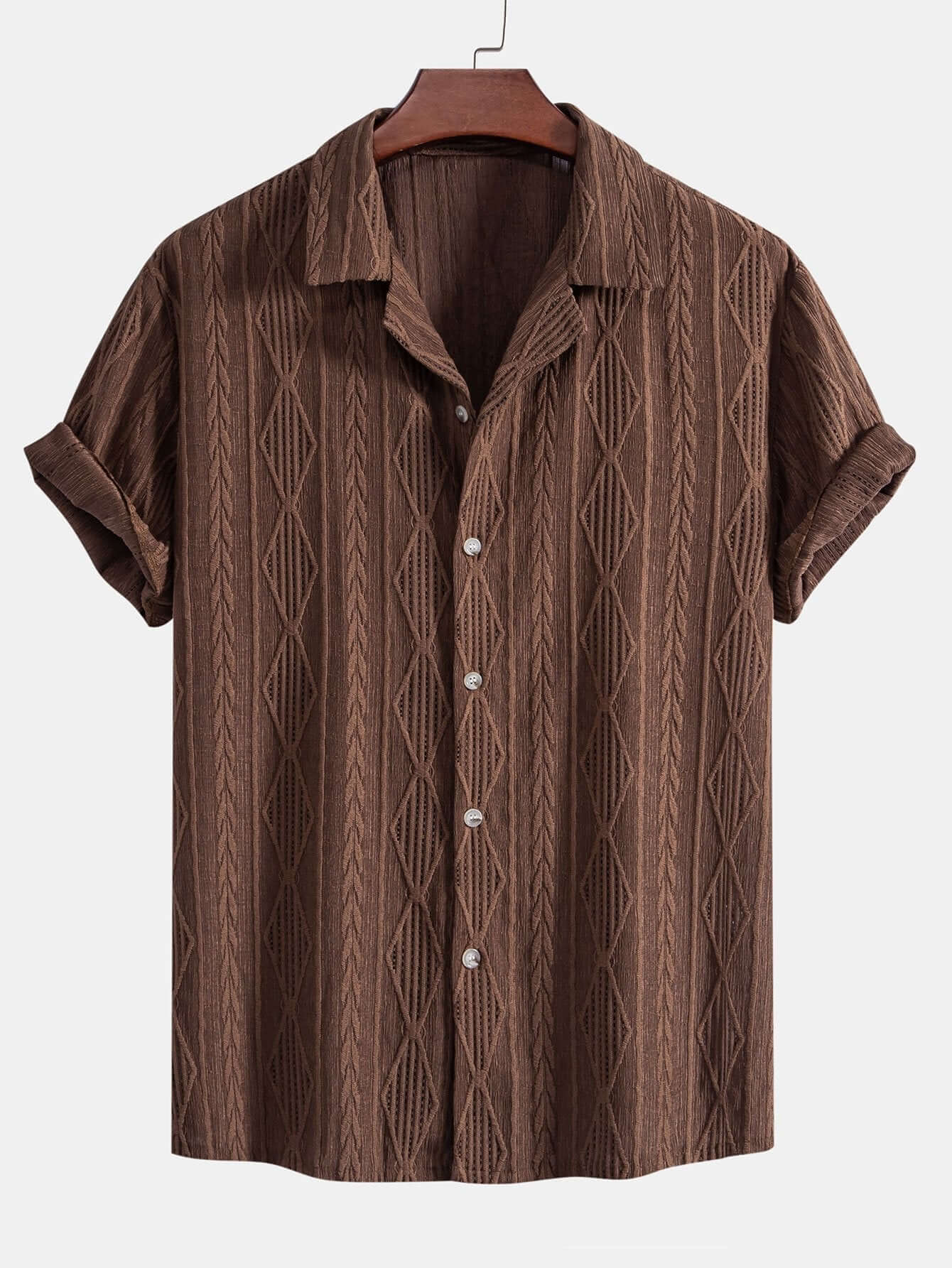 Elegantes Jacquard-Hemd & Leinenhose Set Herren
