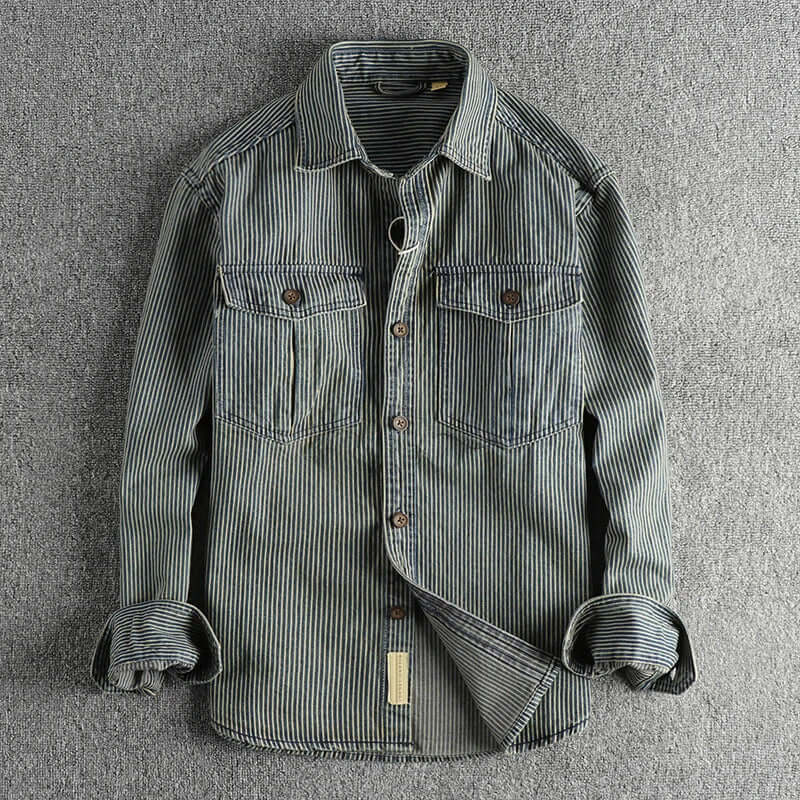 Klassisches Vintage Herren Denim Hemd