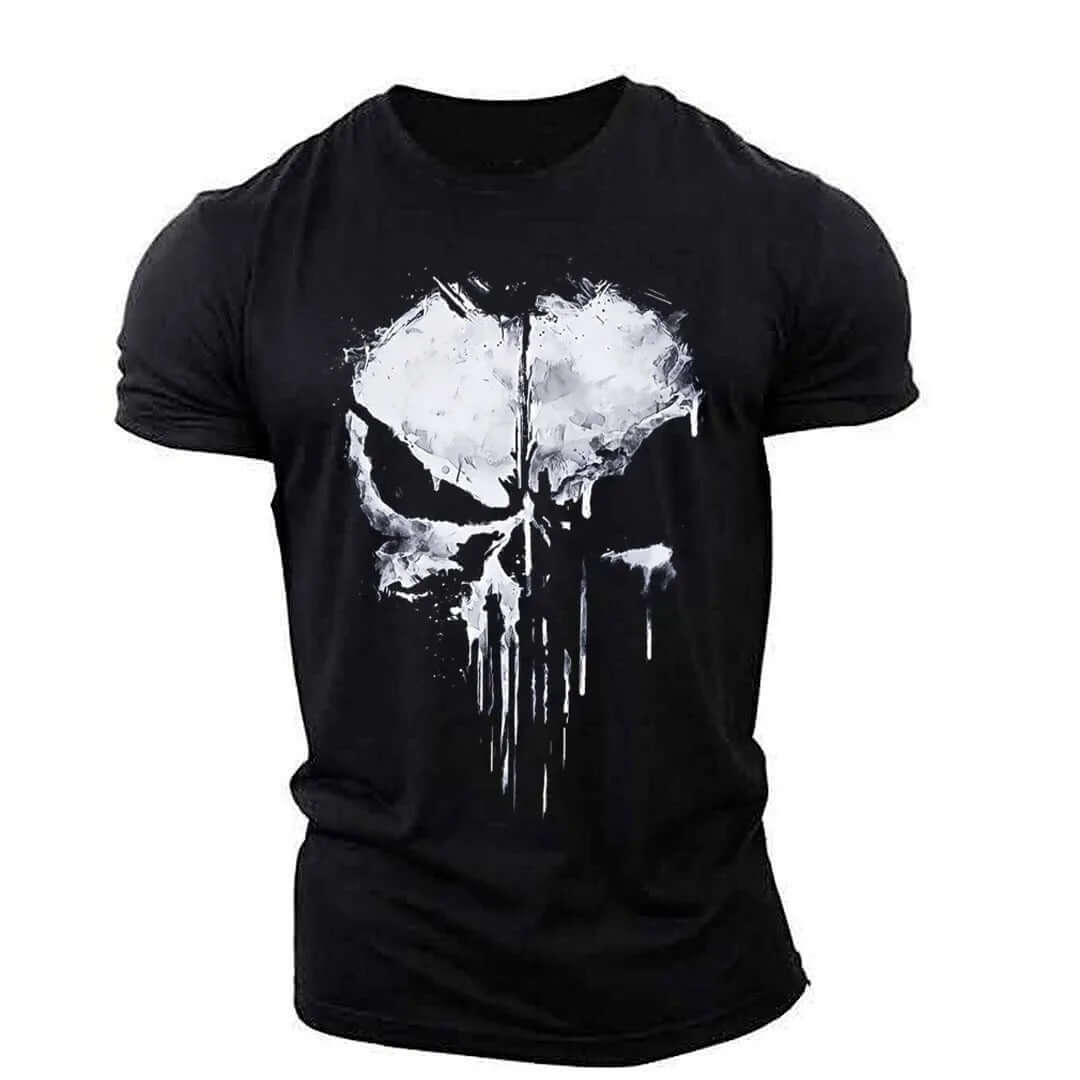 Herren Totenkopf T-Shirt Rundhals