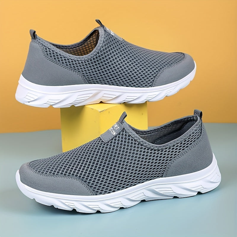 Hellgraue atmungsaktive Mesh-Schuhe - Tom