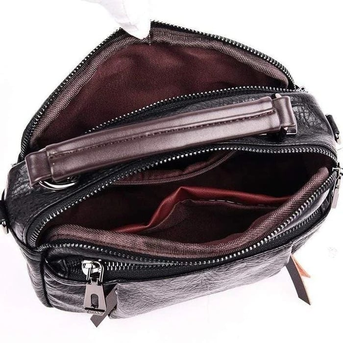 Handgefertigte Tasche aus Weichem Leder mit Mehreren Taschen