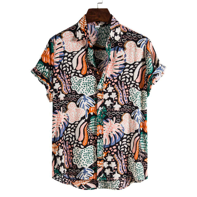 Stylisches Herren Kurzarmhemd mit Vintage-Druck
