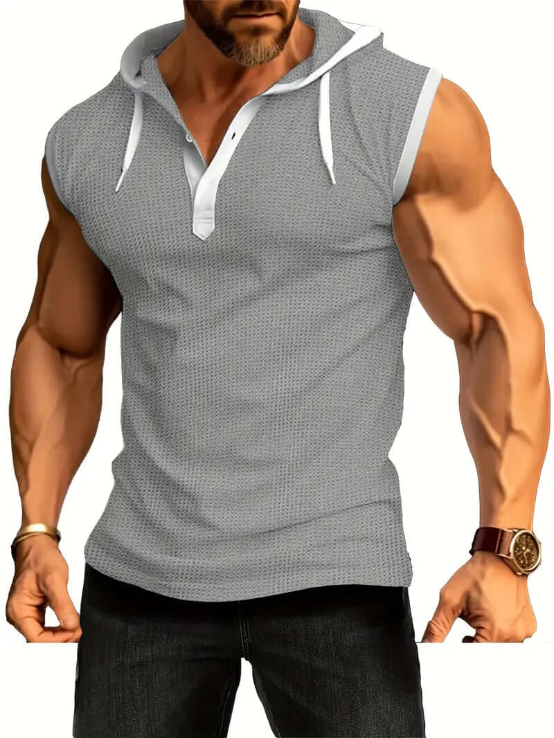 Ärmelloses Kapuzen-Muskelshirt für Herren