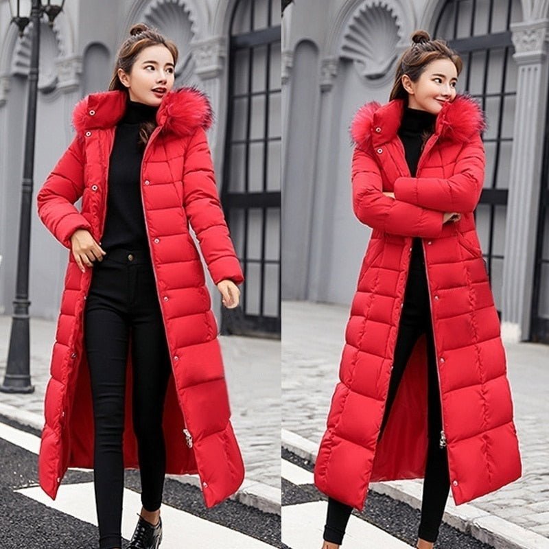 Yelena | Warmer Pelzkragenmantel für Frauen, Vintage-Stil, dicker Mantel