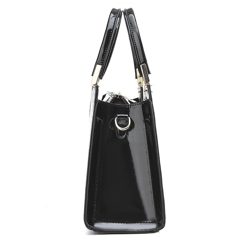 Hanna™ - Handtasche aus glänzendem Leder mit Krokodilmuster
