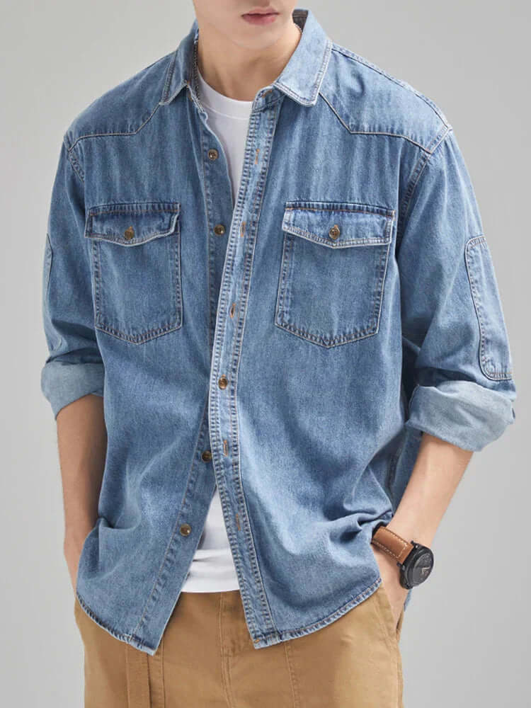 Robustes Herren Jeanshemd - Langarm