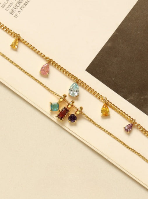 18K vergoldete Halskette mit Zirkonia