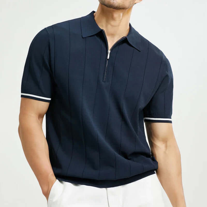 Klassisches Herren Polo mit Reißverschluss