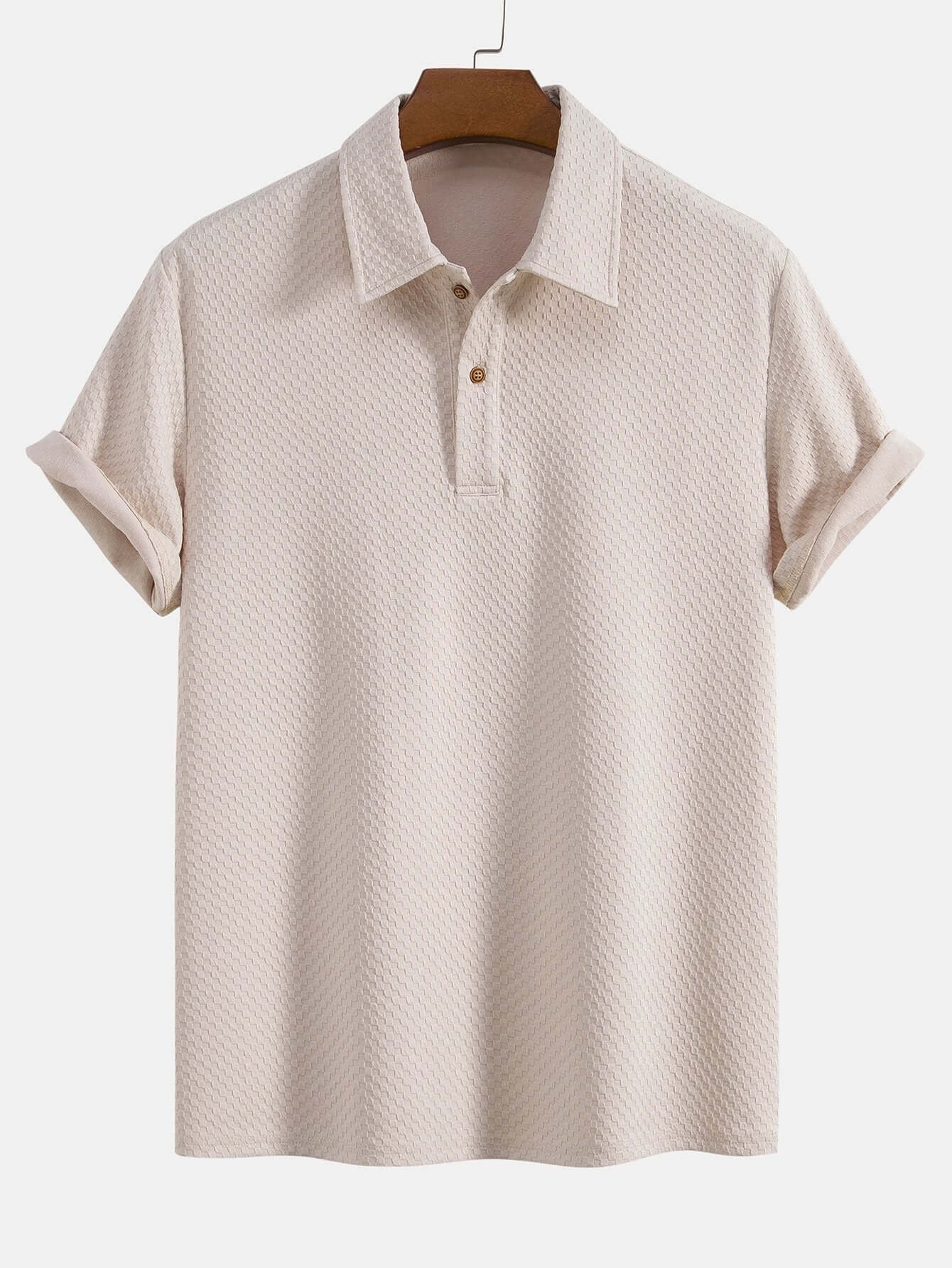 Kariertes Jacquard-Poloshirt für Herren