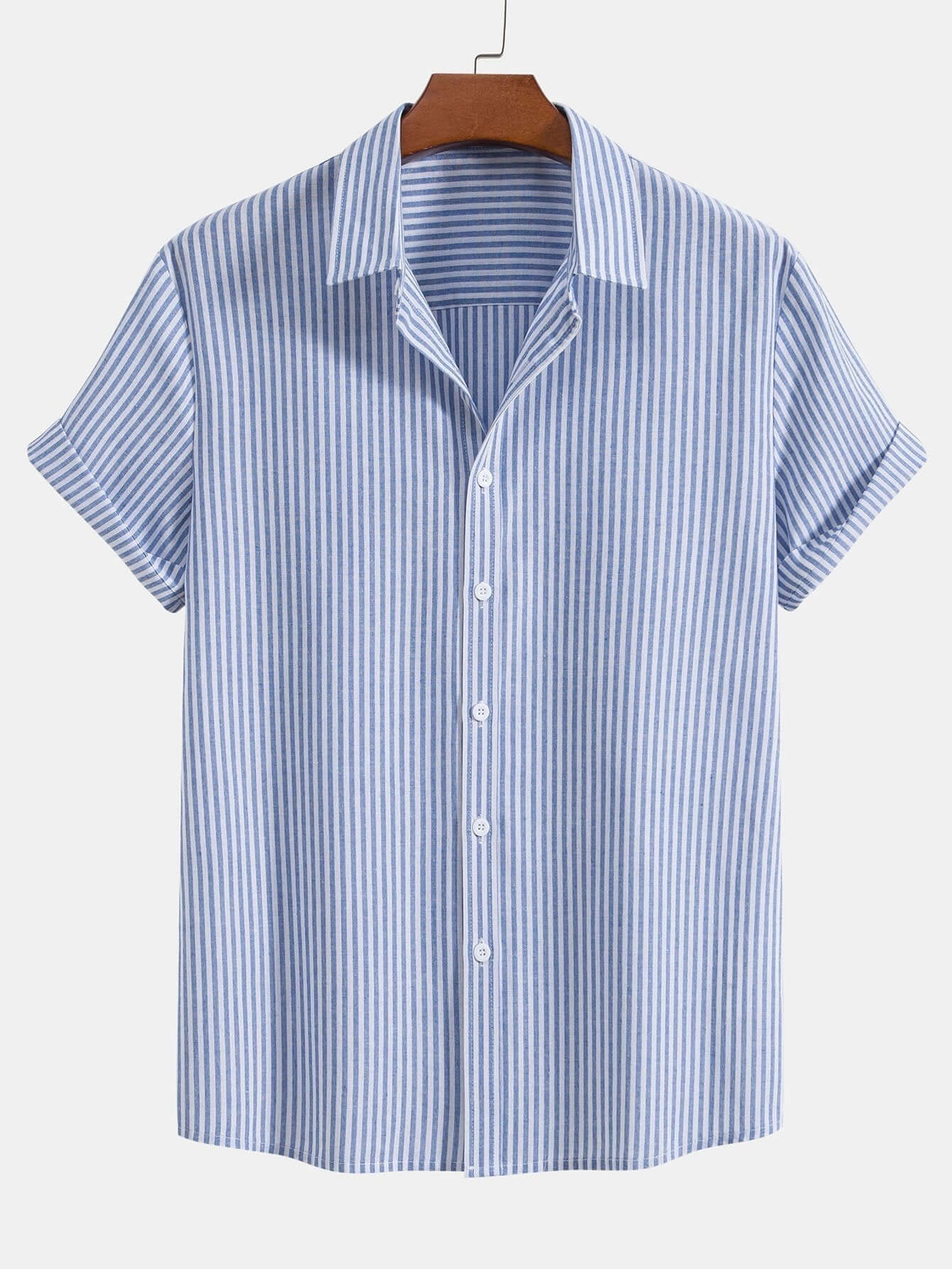 Gestreiftes Button-Down-Hemd - Baumwolle-Mix